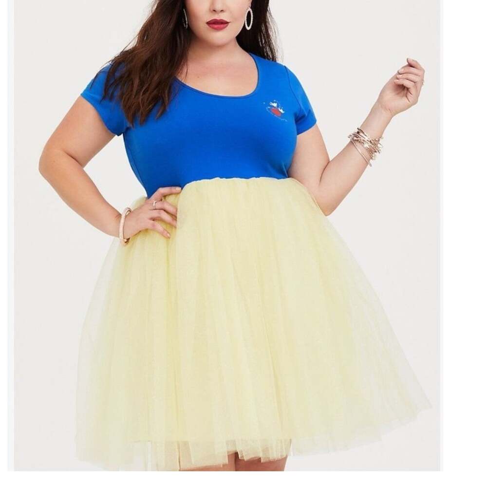 Torrid 1 Disney Snow White Tulle Skater Princess Glitter Dress Costume Cosplay